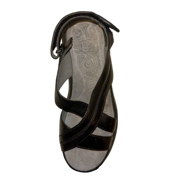 MBT Women's Habari Strappy Leather Sandals Black Size 9 Rocker Toning Open Toe - Picture 9 of 12